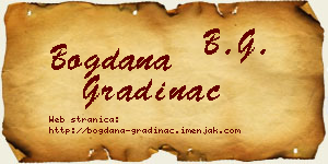 Bogdana Gradinac vizit kartica